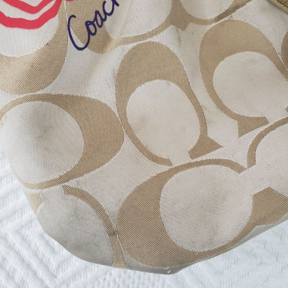 Coach Daisy Applique Multicolor Tote Bag - Picture 4 of 5